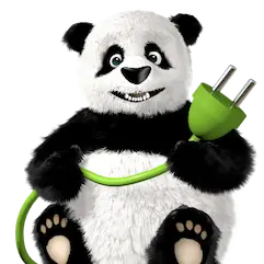 Panda with electrical cord